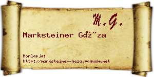 Marksteiner Géza névjegykártya